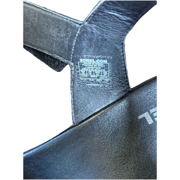 Sorel Cameron Wedge Sandal Women’s Size 10 Black Leather Classic Espadrille - Picture 10 of 12